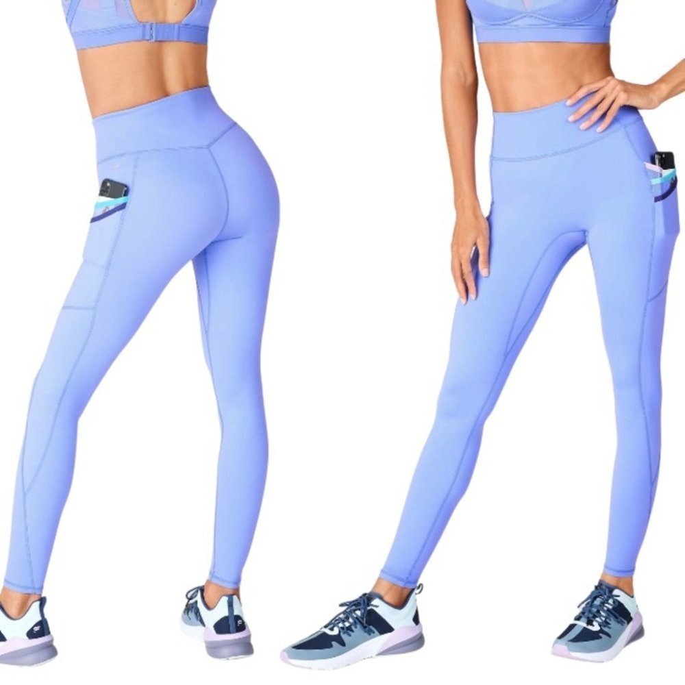 Fabletics Trinity Motion365 High-Waist Leggings‎ Women’s Small Crystal Blue